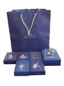 SWAROVSKI - COLLECTION OF CONTEMPORARY GLASS CRYSTAL ORNAMENTS & BRANDED BAGS