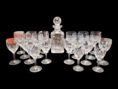 COLLECTION OF LATE 20TH CENTURY STUART CRYSTAL DECANTER & WINE GLASSES