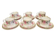 ROYAL WORCESTER - LATE 20TH CENTURY BONE CHINA ROYAL GARDEN PART COFFEE SERVICE