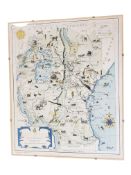 1949 EAST AFRICA LAND OF SUNSHINE TOURIST TRAVEL ASSOCIATION MAP