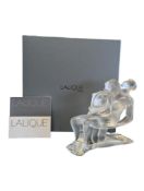 LALIQUE - LATE 20TH CENTURY CRYSTAL GLASS SCULPTURE OF DANCERS