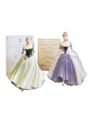TWO 1990S BONE CHINA FIGURES OF ELEGANT LADIES