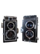 TWO TLR TWIN REFLEX CAMERAS - ZEISS IKOFLEX - RICOH AUTO 66