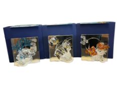 SWAROVSKI - 21ST CENTURY WONDERS OF THE SEA SET OF THREE CRYSTAL GLASS FIGURES