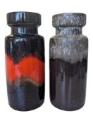 TWO LATE 20TH CENTURY WEST GERMAN POTTERY VASES