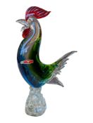 20TH CENTURY VINTAGE SPANISH MURANO GLASS COCKEREL FIGURE