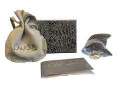 LALIQUE - 20TH CENTURY FRENCH CLEAR CRYSTAL GLASS FISH FIGURE