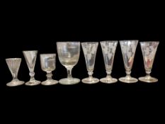 COLLECTION OF 18TH CENTURY GEORGIAN DRINKING GLASSES
