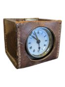 EARLY 20TH CENTURY FRENCH WHITE METAL CARRIAGE CLOCK