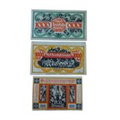 THREE 1922 WEIMAR REPUBLIC BIELEFELD NOTGELD BANKNOTES