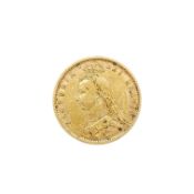 1891 QUEEN VICTORIA GOLD SHIELD BACK HALF SOVEREIGN