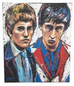 DAVE SHARP (20TH CENTURY, CONTEMPORARY) - THE WHO - LARGE OIL ON CANVAS
