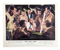 ACTORS - DENHOLM ELLIOTT (D.1992) - SIGNED 'THEY WHO DARE' LOBBY CARD