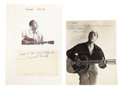 MUSIC - JOSH WHITE (D.1969) - SCARCE AUTOGRAPHS