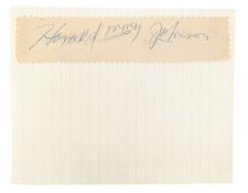 JAZZ - HAROLD 'MONEY' JOHNSON (D.1978) - SCARCE AUTOGRAPH