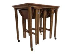 POUL HUNDEVAD - DANID MID CENTURY TEAK NEST OF TABLES