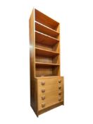 DOMINO MOBLER, DANISH - MID CENTURY TEAK BOOKCASE CHEST
