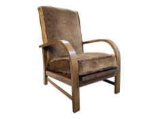 1930S ART DECO HALABALA STYLE RECLINING ARMCHAIR