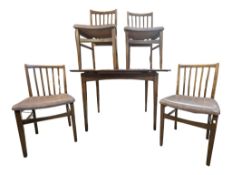 JENTIQUE FURNITURE - MID CENTURY WALNUT DINING TABLE & FOUR CHAIRS