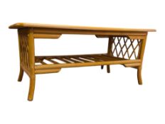 VINTAGE 20TH CENTURY BAMBOO & ELM COFFEE TABLE