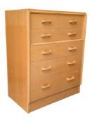 G PLAN FURNITURE - 1950S G PLAN OAK CHEST OF DRAWERS