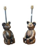 DAVID HUNT LIGHTING - PAIR OF CONTEMPORARY BEAR FIGURE TABLE LAMPS