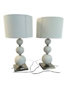 PAIR CONTEMPORARY GLOBULAR TABLE LAMPS