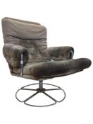 TERENCE CONRAN FOR HABITAT - MID CENTURY CHROME SWIVEL CHAIR