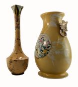 19TH CENTURY JAPANESE SETO WARE VASE & A SATSUZMA BOTTLE VASE