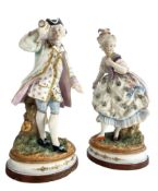 PAIR OF CONTINENTAL EARLY 20TH CENTURY BISQUE PORCELAIN FIGURES