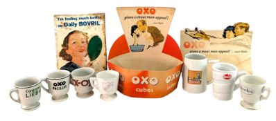 BOVRIL / OXO - MIXED SELECTION OF ADVERTISING PIECES INLCUDING CERAMIC MUGS