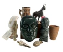 COLLECTION OF 20TH CENTURY GRAND TOUR JADES & OTHER CENTERPIECES