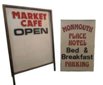 VINTAGE ADVERTISING - A PAIR OF ROADSIDE WOODEN SIGNS