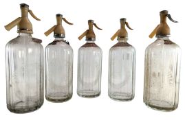 COLLECTION OF FIVE SCHWEPPES SODA SIPHONS