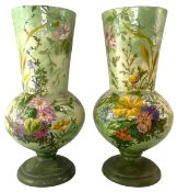THEODORE LE FRONT - PAIR OF 19TH CENTURY HANDPAINTED VASES