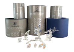 SWAROVSKI - COLLECTION OF SILVER CRYSTAL BIRD ORNAMENTS