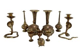 20TH CENTURY COLLECTION OF BRASS ANGLO INDIAN ITEMS