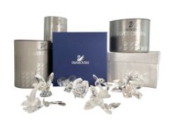SWAROVSKI - SELECTION OF SWAROVSKI CRYSTAL FIGURES, FLORAL AND INSECTS