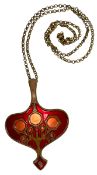 A NORWEGIAN DRANGSGAARD COPPER AND ENAMELLED PLATE AND OTHERS