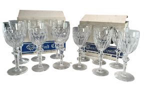 TWO BOXED SETS OF WATERFORD LISMORE PATTERN WINE GLASSES