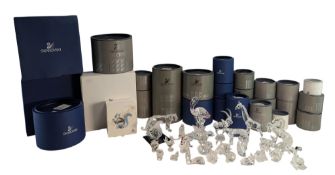 SWAROVSKI - LARGE SELECTION OF CRYSTAL GLASS ANIMAL FIGURES, IN ORIGINAL PACKAGING