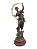 LATE 19TH / EARLY 20TH CENTURY CLAIR DE LUNE BY ÉMILE BRUCHON SPELTER SCULPTURE