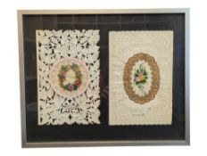 TWO 19TH CENTURY VICTORIAN FRAMED VALENTINE CARDS