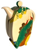 CLARICE CLIFF - BIZARRE - BONJOUR-SHAPED SECRET PATTERN COFFEE POT
