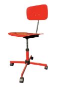 JORGEN RASMUSSEN FOR FRITZ HANSEN - RED KEVI SWIVEL OFFICE DESK CHAIR