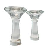 TAPIO WIRKKALA X ITTALA - 3412 - PAIR OF MID CENTURY SCANDINAVIAN CRYSTAL CANDLESTICKS