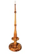 LATER 20TH CENTURY DESIGNER MIXED FRUIT WOOD STANDARD LAMP