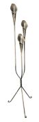 LARGE CONTEMPORARY IRON-WORKED CALLA LILY CANDLESTICK