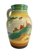 CLARICE CLIFF - A LOTUS JUG IN SECRET PATTERN