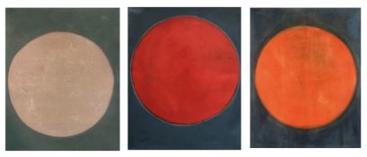 MIKE ENGLAND (B. 1968) - CYPRUS CIRCLES, VERSION 2, 2017 - TRIPTYCH OIL ON CANVAS